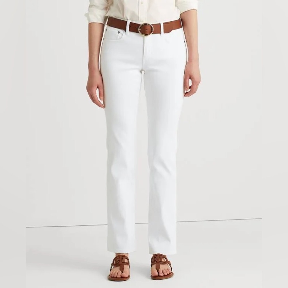 LAUREN Ralph Lauren Classic Straight Leg Jeans in White Size 6